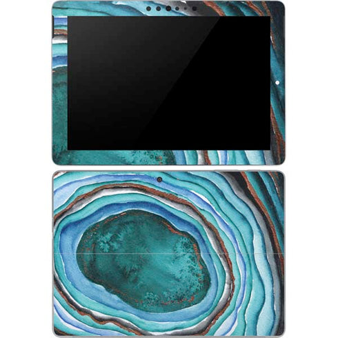 Turquoise Watercolor Geode Surface Go Skin
