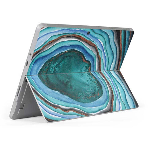 Turquoise Watercolor Geode Surface Go Skin