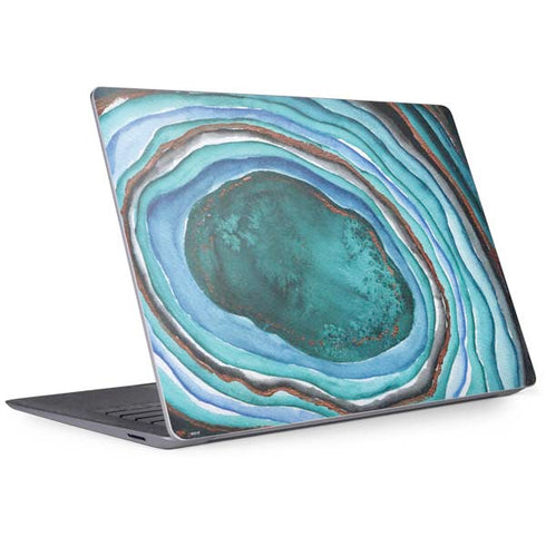 Turquoise Watercolor Geode Surface Laptop 3 13.5in Skin