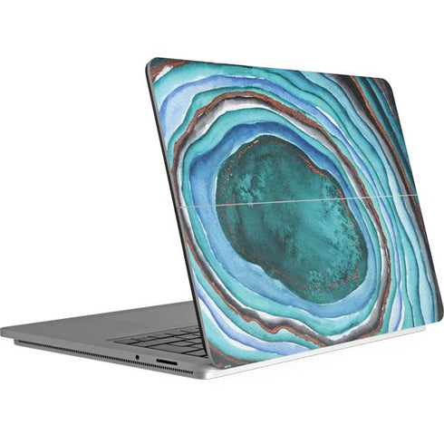 Turquoise Watercolor Geode Surface Laptop Studio Skin