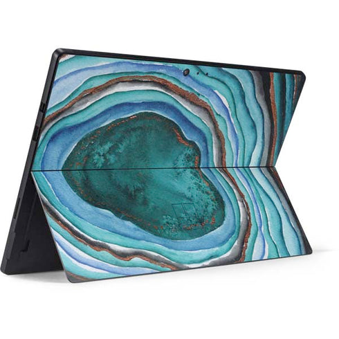 Turquoise Watercolor Geode Surface Pro 6 Skin