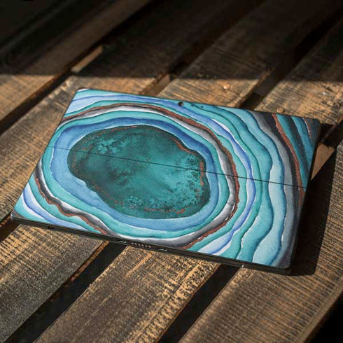 Turquoise Watercolor Geode Surface Pro 6 Skin