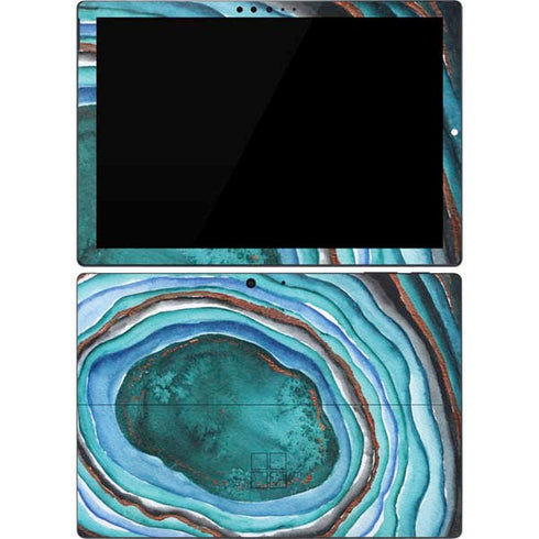 Turquoise Watercolor Geode Surface Pro 7 Skin