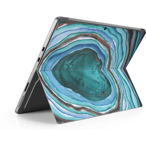 Turquoise Watercolor Geode Surface Pro 8 Skin