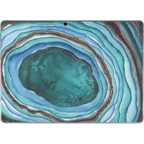 Turquoise Watercolor Geode Surface Pro 9 Skin