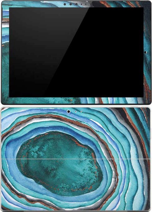 Turquoise Watercolor Geode Surface Pro (2017) Skin