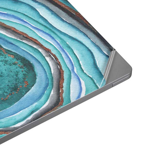 Turquoise Watercolor Geode Universal Laptop 12in (9.8 x 6.8in) Skin