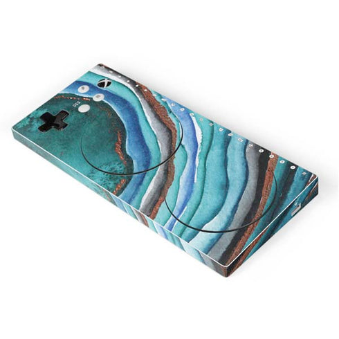 Turquoise Watercolor Geode Xbox Adaptive Controller Skin