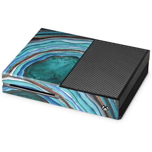 Turquoise Watercolor Geode Xbox One Console Skin