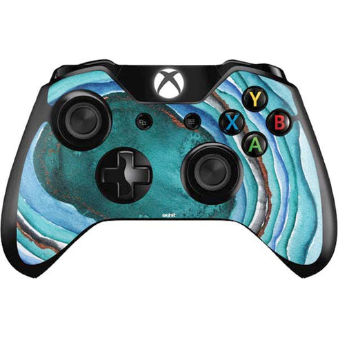 Turquoise Watercolor Geode Xbox One Controller Skin
