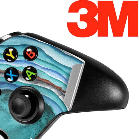 Turquoise Watercolor Geode Xbox One S Controller Skin