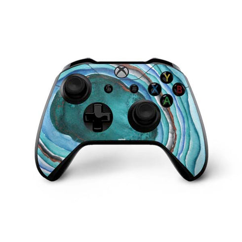 Turquoise Watercolor Geode Xbox One X Bundle Skin