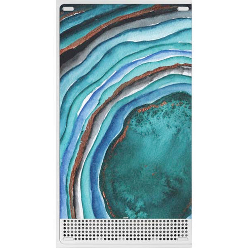 Turquoise Watercolor Geode Xbox Series S Bundle Skin
