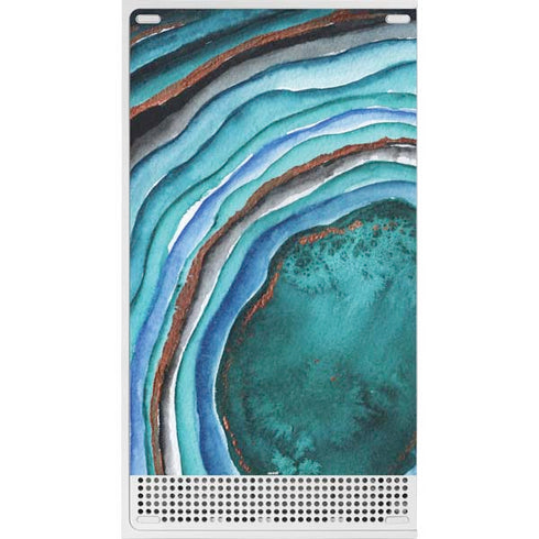 Turquoise Watercolor Geode Xbox Series S Console Skin
