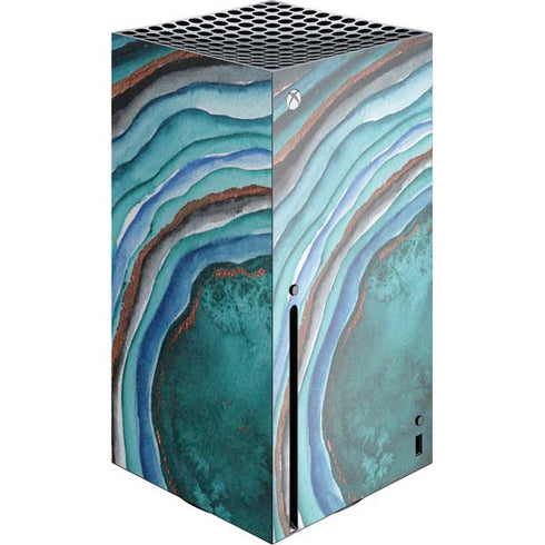 Turquoise Watercolor Geode Xbox Series X Console Skin