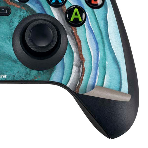 Turquoise Watercolor Geode Xbox Series X Controller Skin