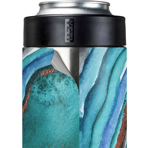Turquoise Watercolor Geode Yeti Colster Can Insulator Skin