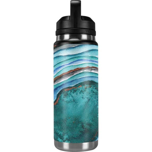 Turquoise Watercolor Geode YETI Rambler 26oz Bottle Skin