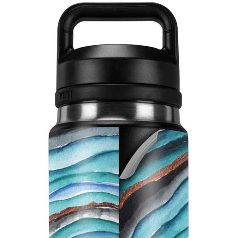 Turquoise Watercolor Geode YETI Rambler 26oz Bottle Skin