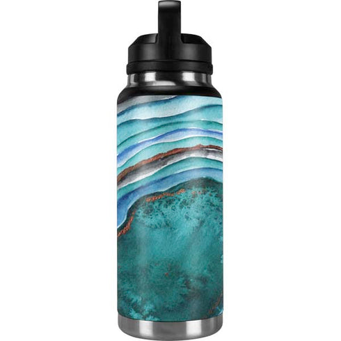 Turquoise Watercolor Geode YETI Rambler 36oz Bottle Skin