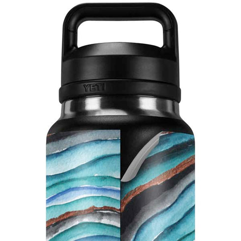 Turquoise Watercolor Geode YETI Rambler 36oz Bottle Skin