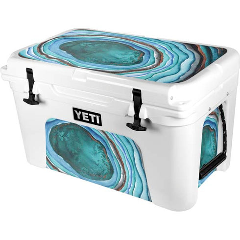 Turquoise Watercolor Geode YETI Tundra 45 Hard Cooler Skin