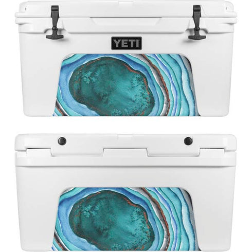 Turquoise Watercolor Geode YETI Tundra 65 Hard Cooler Skin