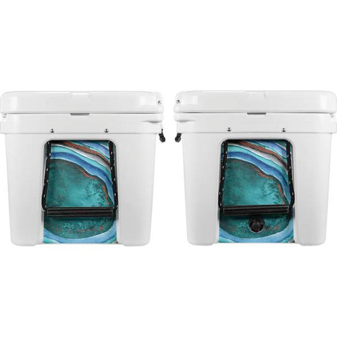 Turquoise Watercolor Geode YETI Tundra 65 Hard Cooler Skin