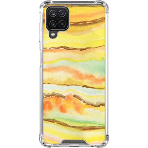 Tuscan Sun Watercolor Geode Galaxy A12 Clear Case