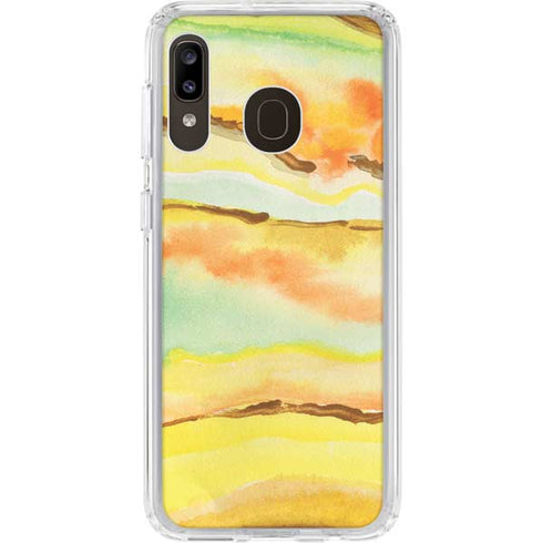 Tuscan Sun Watercolor Geode Galaxy A20 Clear Case