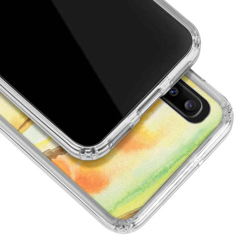 Tuscan Sun Watercolor Geode Galaxy A20 Clear Case