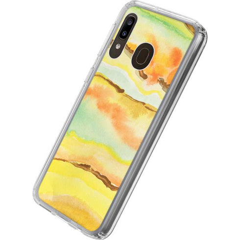 Tuscan Sun Watercolor Geode Galaxy A20 Clear Case