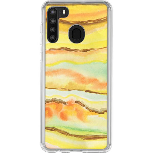 Tuscan Sun Watercolor Geode Galaxy A21 Clear Case