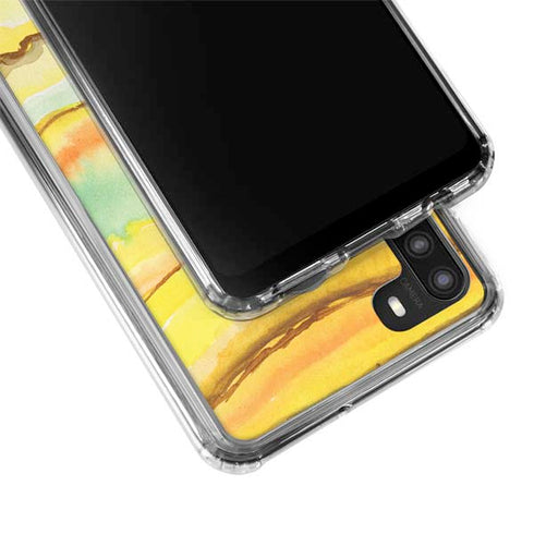 Tuscan Sun Watercolor Geode Galaxy A21 Clear Case
