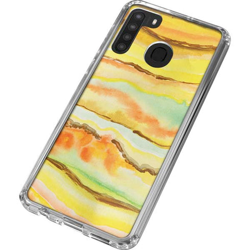 Tuscan Sun Watercolor Geode Galaxy A21 Clear Case