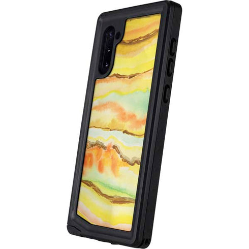Tuscan Sun Watercolor Geode Galaxy Note 10 Waterproof Case