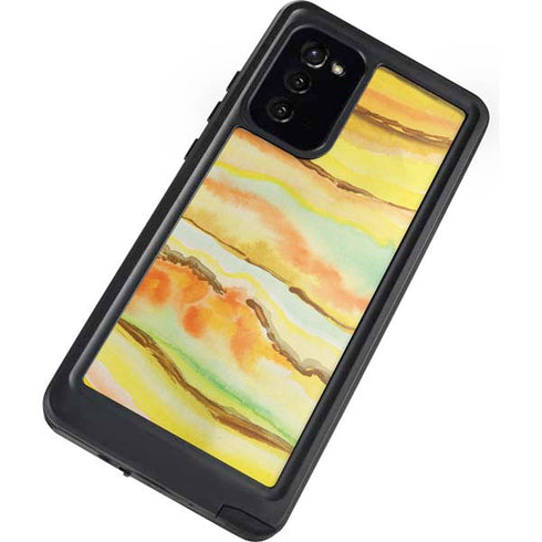 Tuscan Sun Watercolor Geode Galaxy Note20 5G Waterproof Case