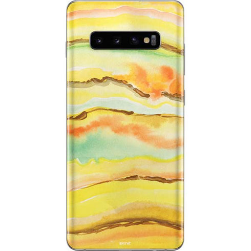 Tuscan Sun Watercolor Geode Galaxy S10 Plus Skin