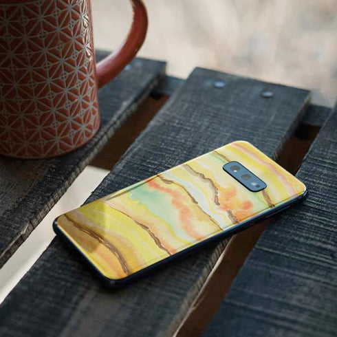 Tuscan Sun Watercolor Geode Galaxy S10e Skin