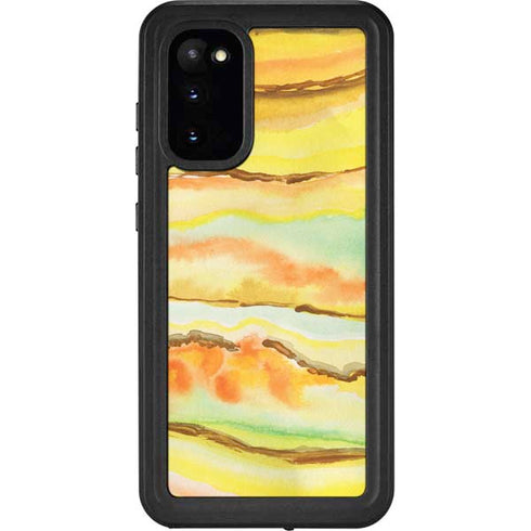 Tuscan Sun Watercolor Geode Galaxy S20 Waterproof Case
