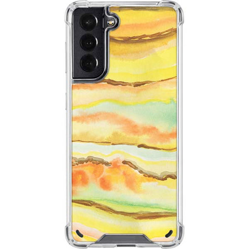 Tuscan Sun Watercolor Geode Galaxy S21 5G Clear Case