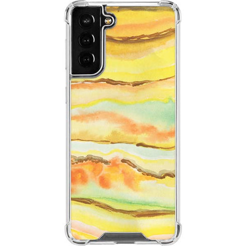 Tuscan Sun Watercolor Geode Galaxy S21 FE Clear Case