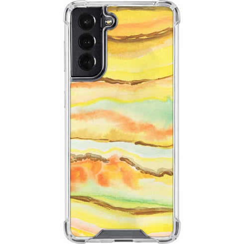 Tuscan Sun Watercolor Geode Galaxy S22 Clear Case