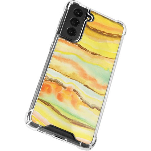 Tuscan Sun Watercolor Geode Galaxy S22 Clear Case