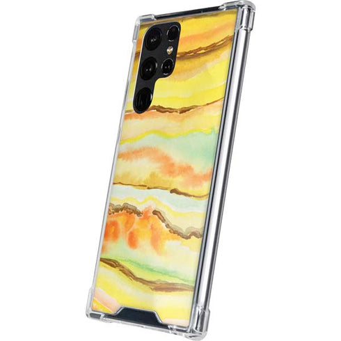 Tuscan Sun Watercolor Geode Galaxy S22 Ultra Clear Case