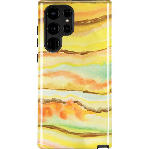 Tuscan Sun Watercolor Geode Galaxy S22 Ultra Pro Case