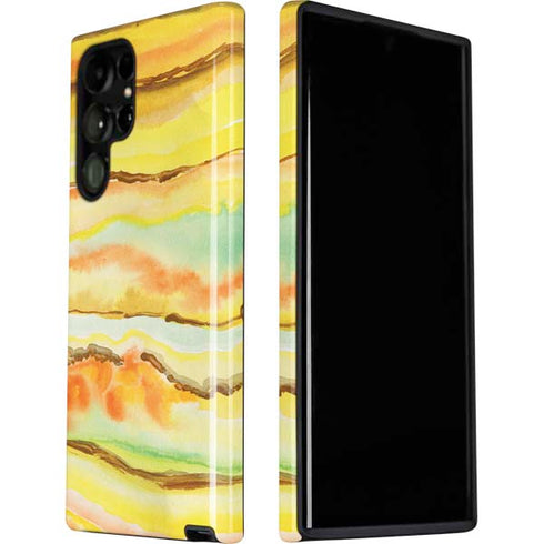 Tuscan Sun Watercolor Geode Galaxy S22 Ultra Pro Case