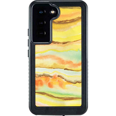 Tuscan Sun Watercolor Geode Galaxy S23 Waterproof Case