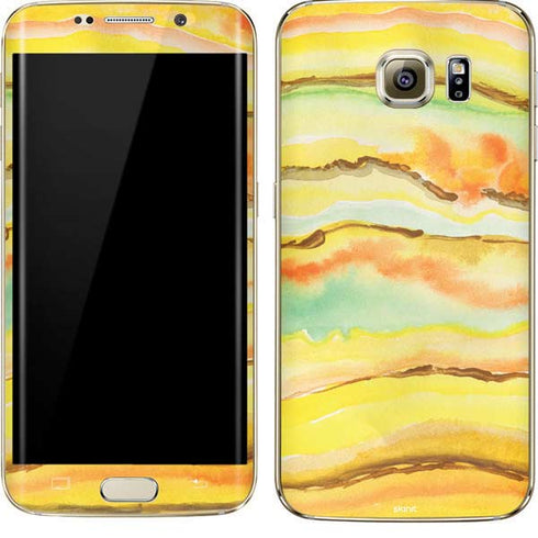 Tuscan Sun Watercolor Geode Galaxy S7 Edge Skin