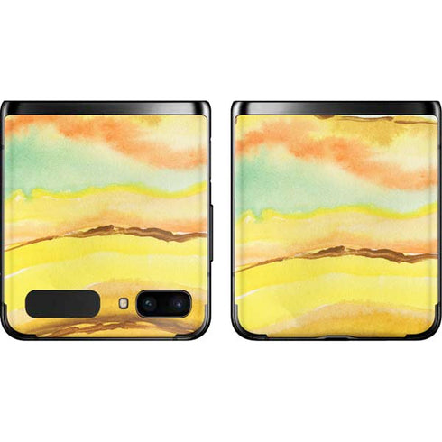 Tuscan Sun Watercolor Geode Galaxy Z Flip Skin